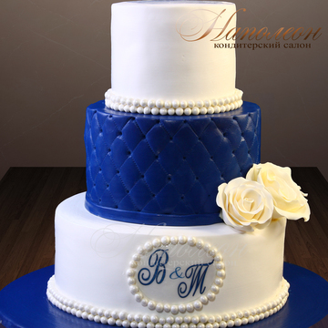 Свадебные торты в голубых тонах